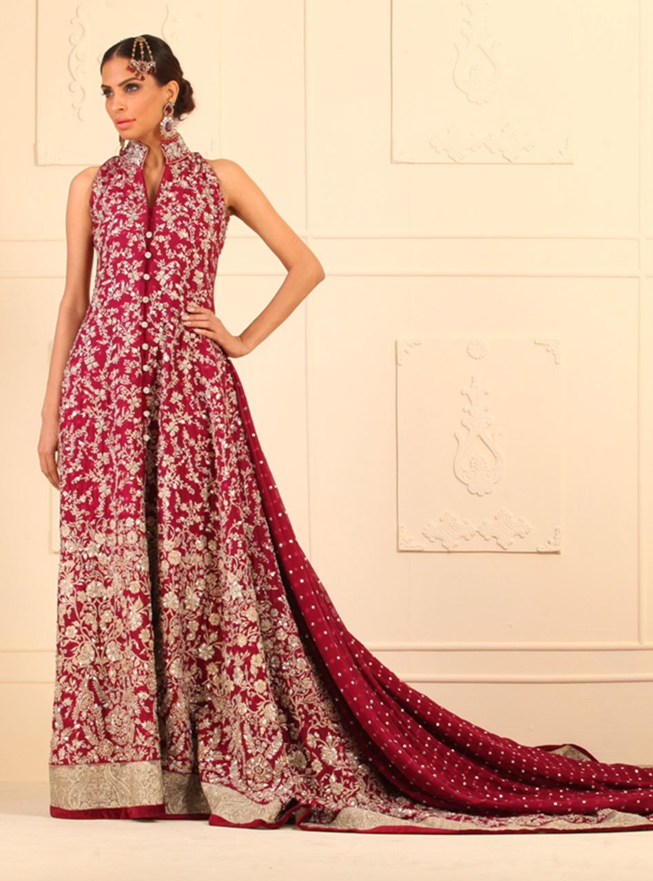 Magenta Floor Length Khaddi Net Front Open Dress – Zainab Chottani  International