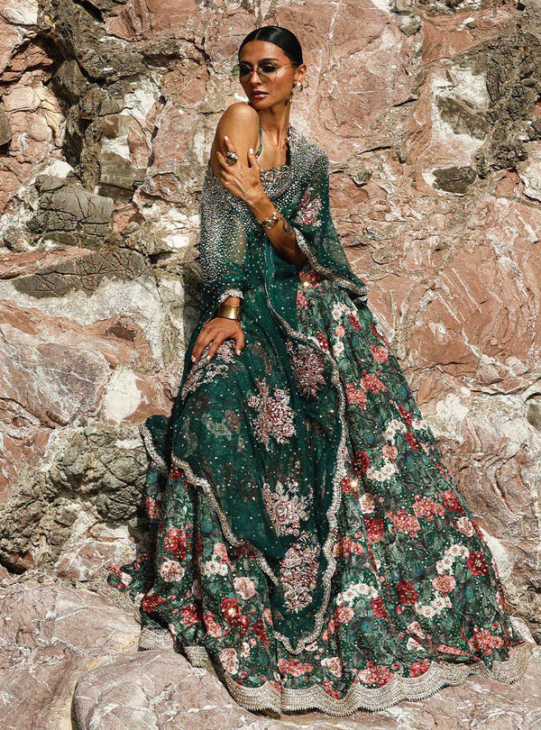 blue and white prom dress Floral Tiered High Slit Party Gown Romantic Strapless Corset – Msikoods Official Store Featuring a soft sweetheart ChicUpUp Long Sleeve Chiffon A-Line COLOR:Deep Green