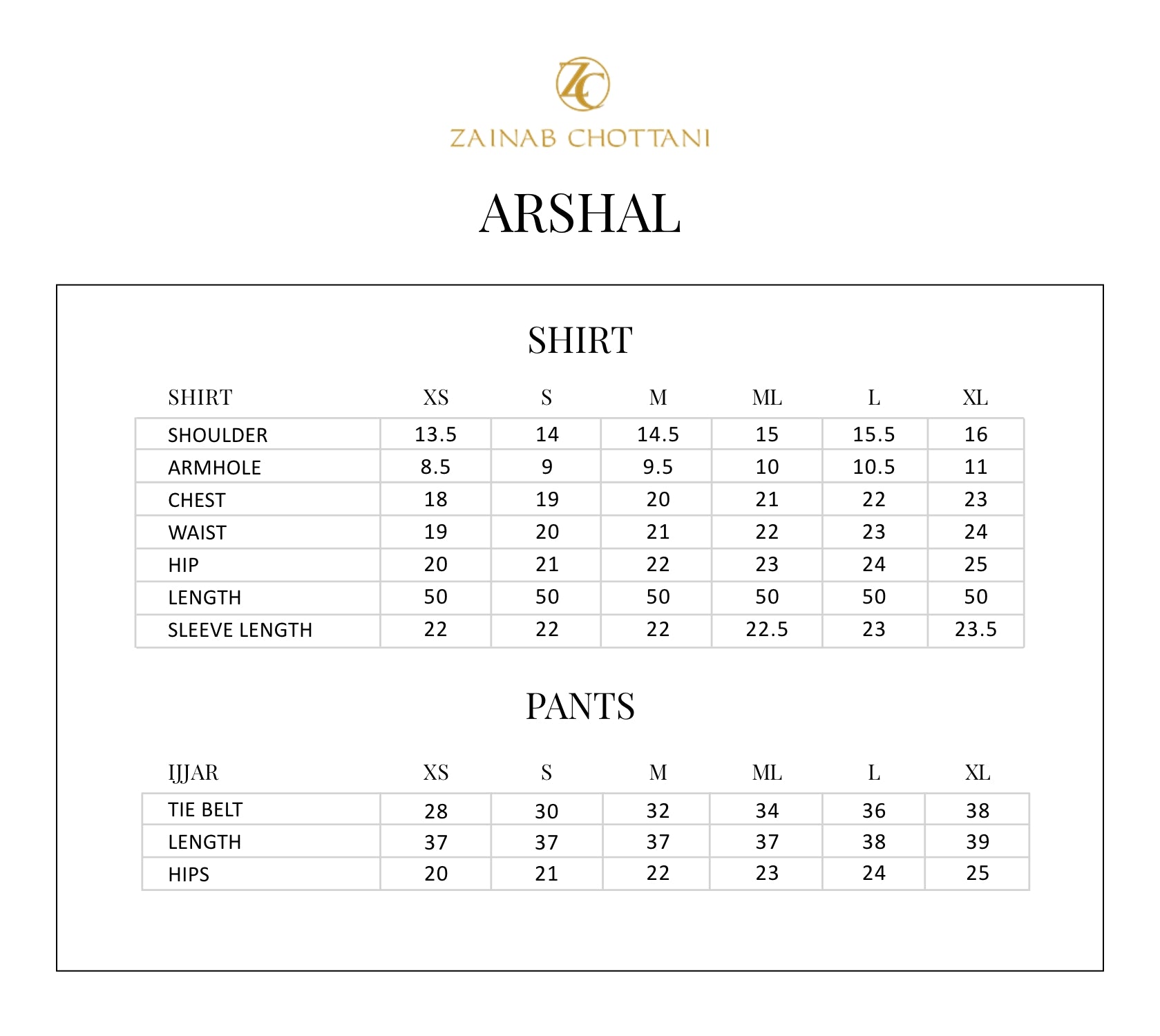 Size Chart