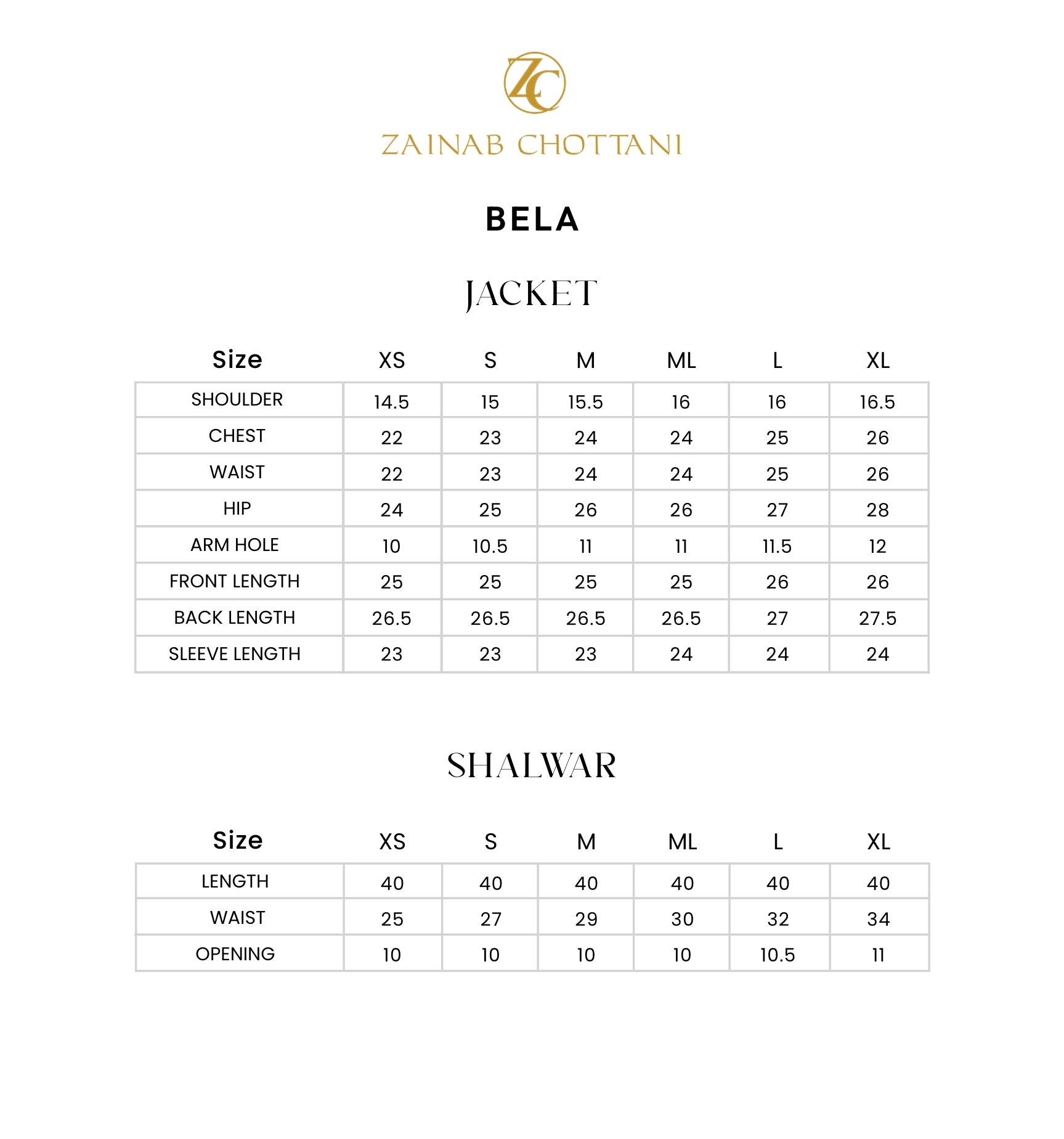 Size Chart