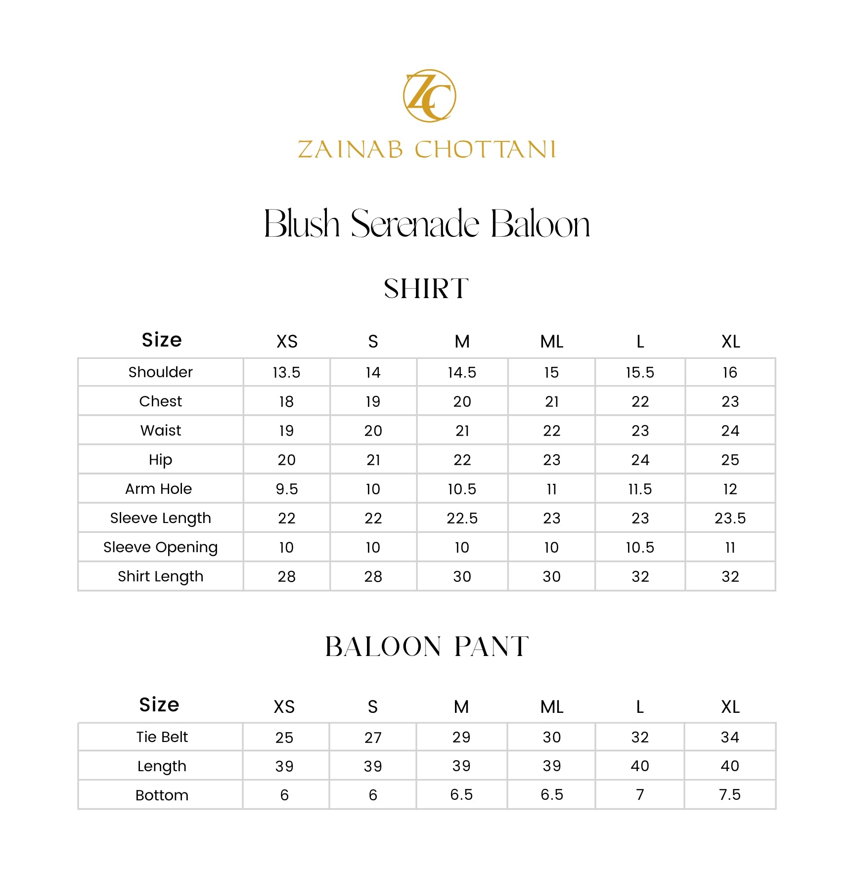 Size Chart