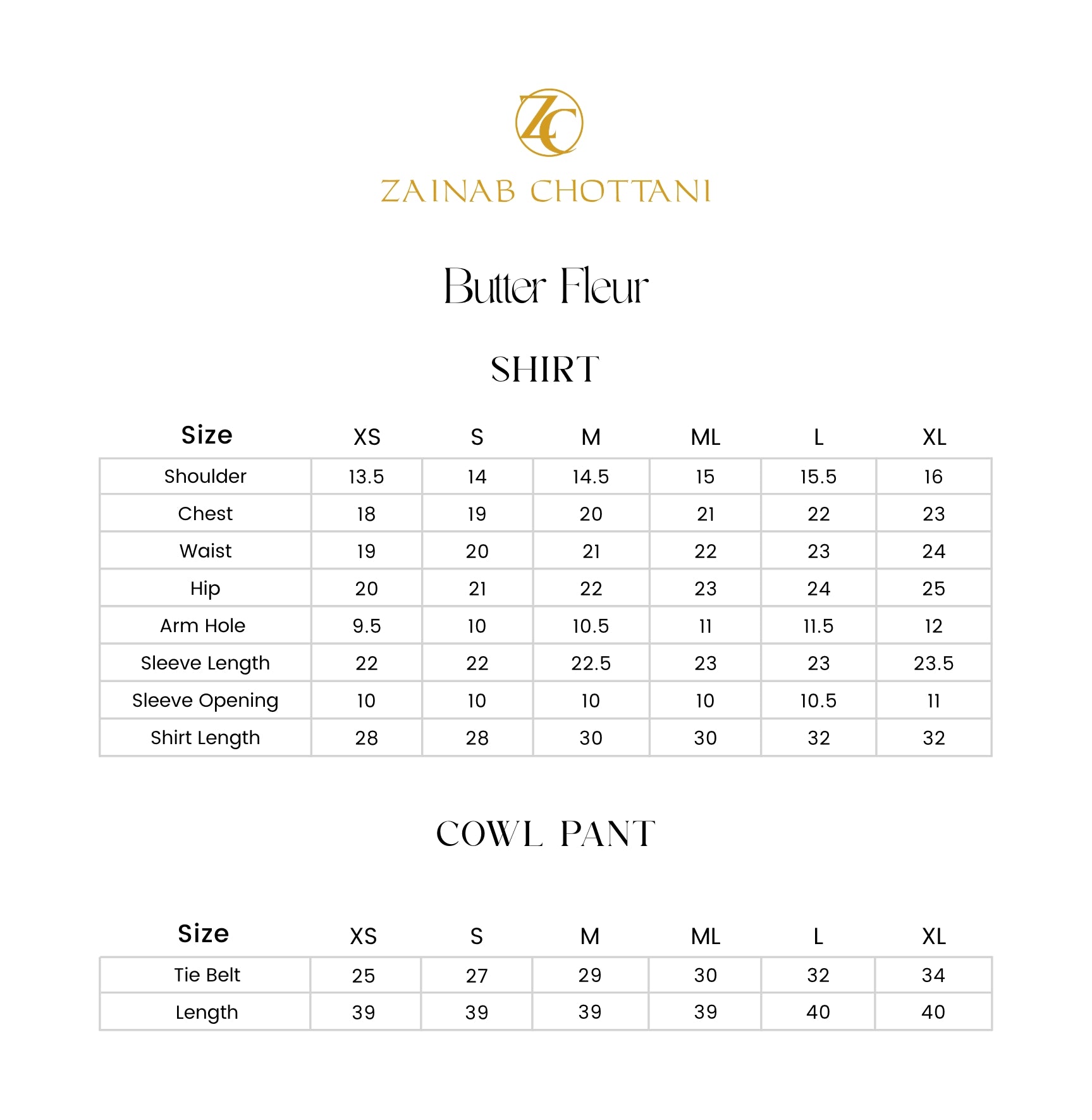 Size Chart