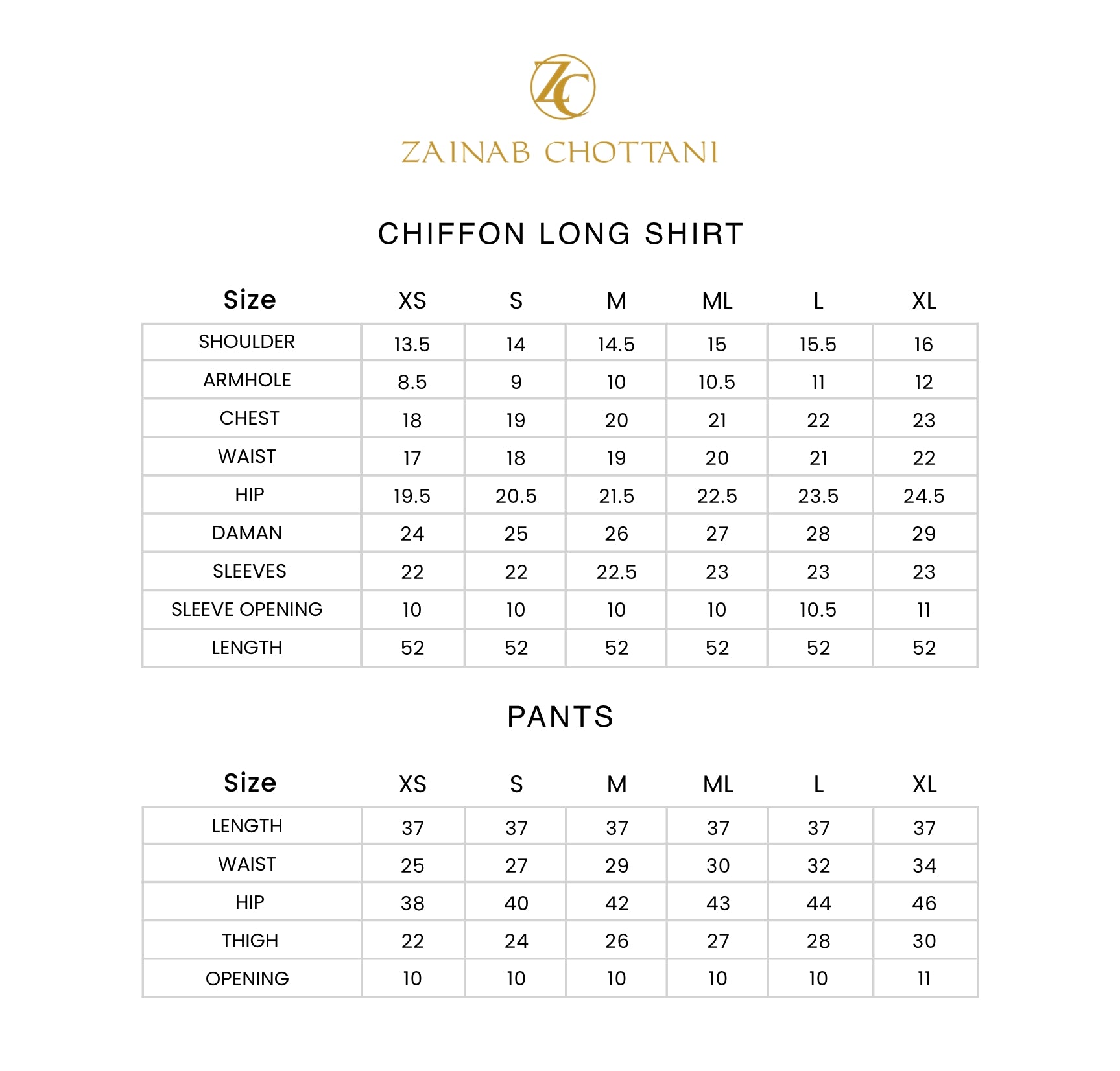 Size Chart