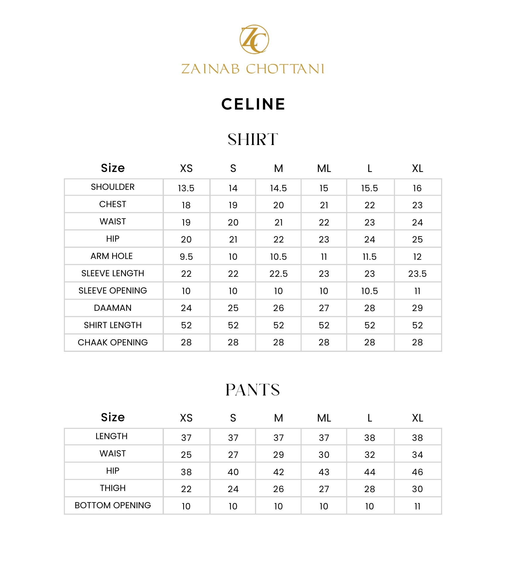 Size Chart