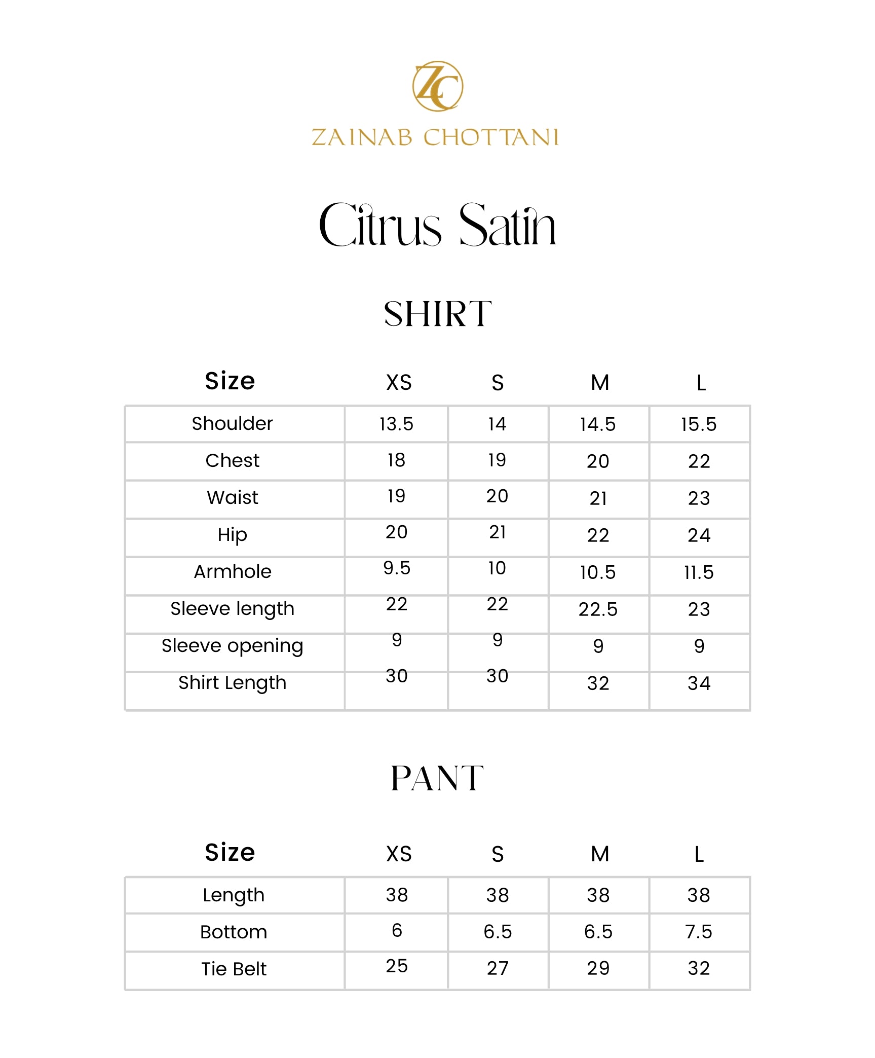Size Chart