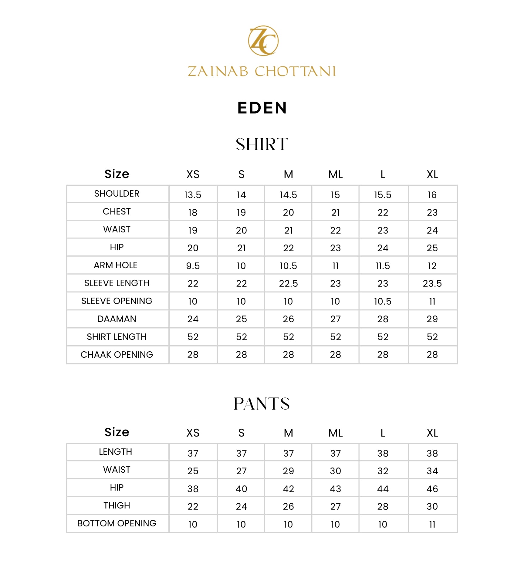 Size Chart