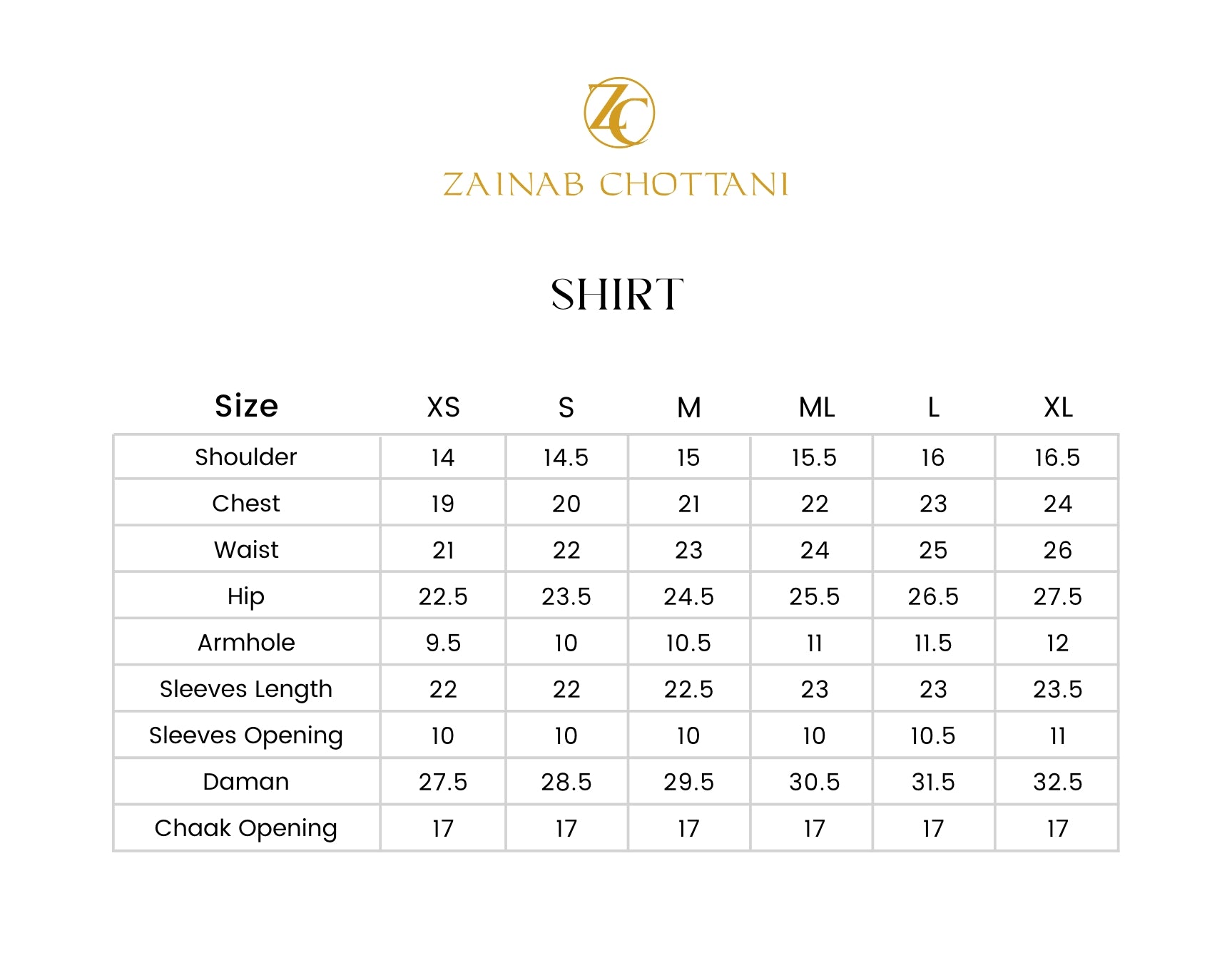 Size Chart