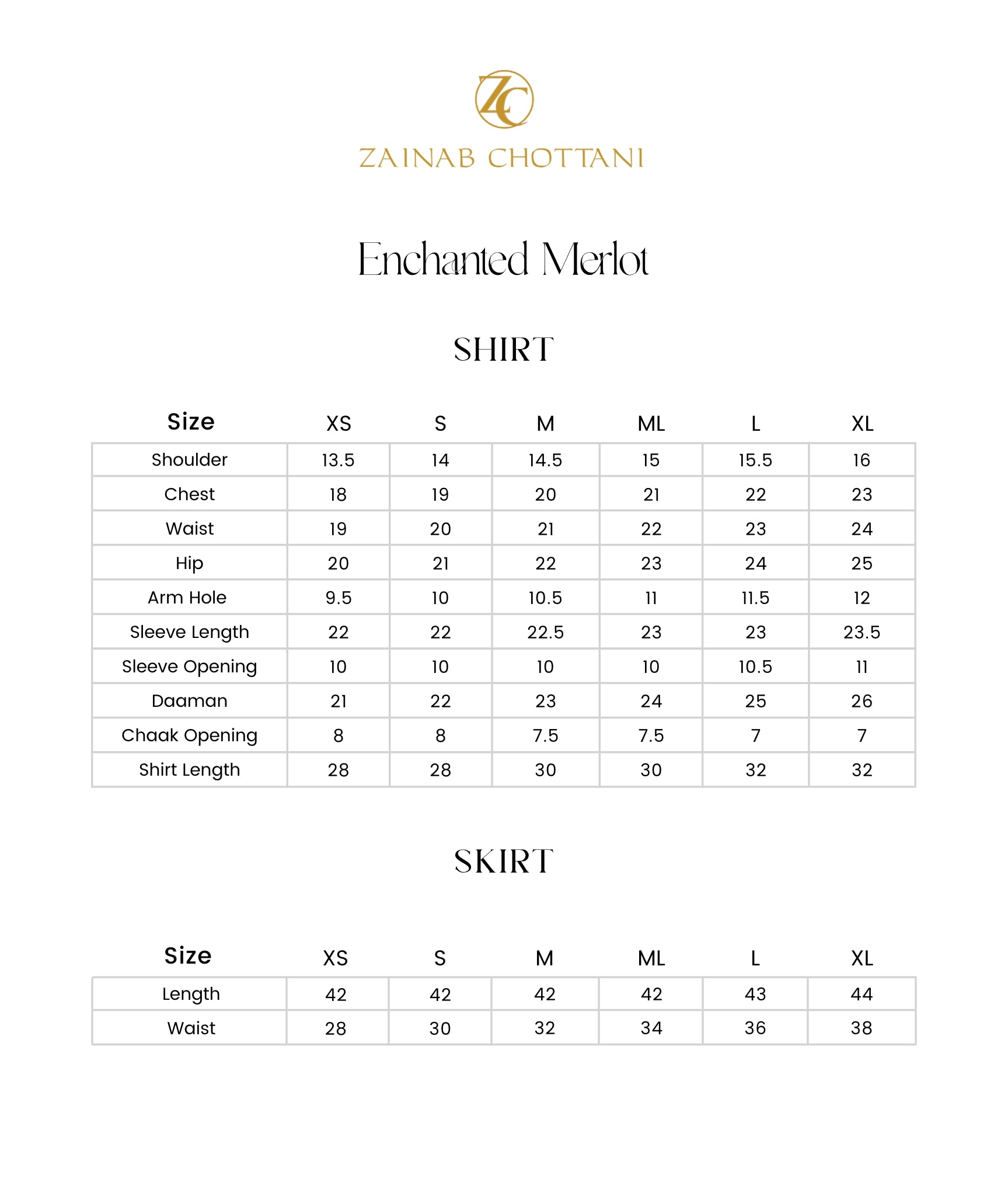 Size Chart