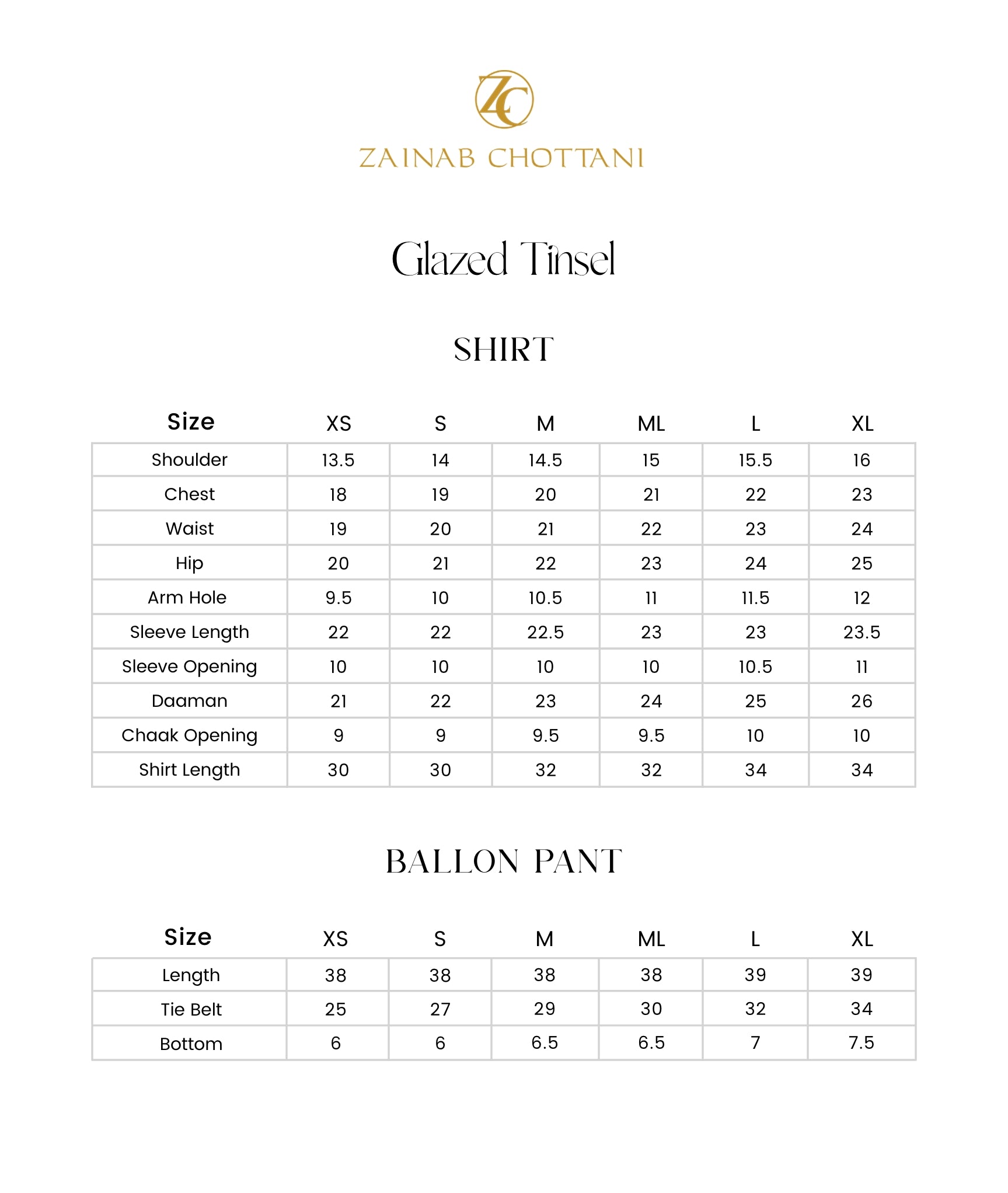 Size Chart