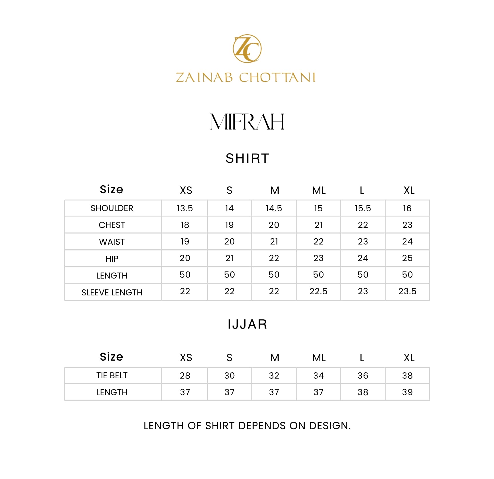 Size Chart
