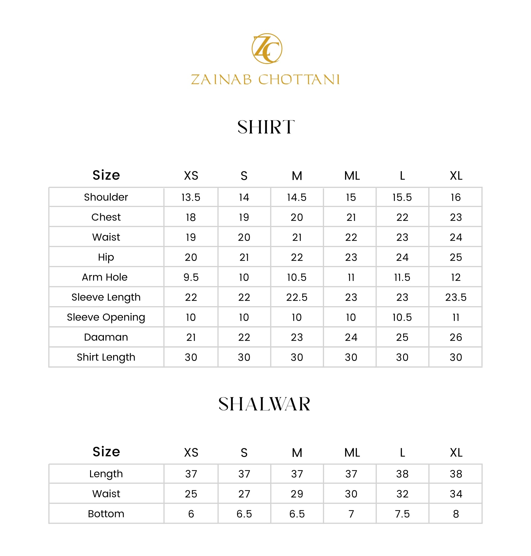Size Chart