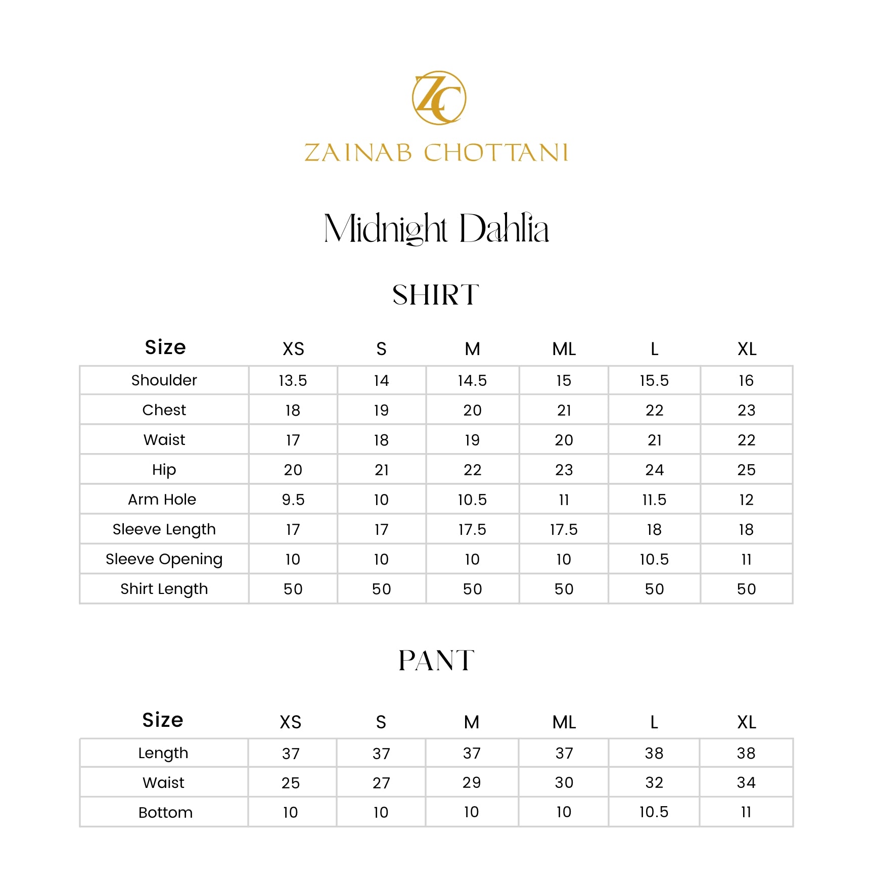 Size Chart