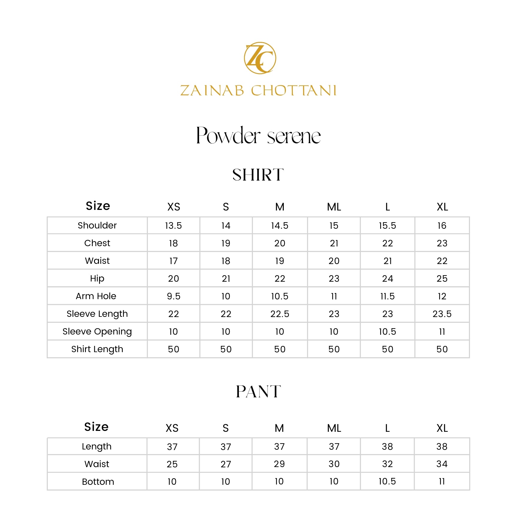 Size Chart