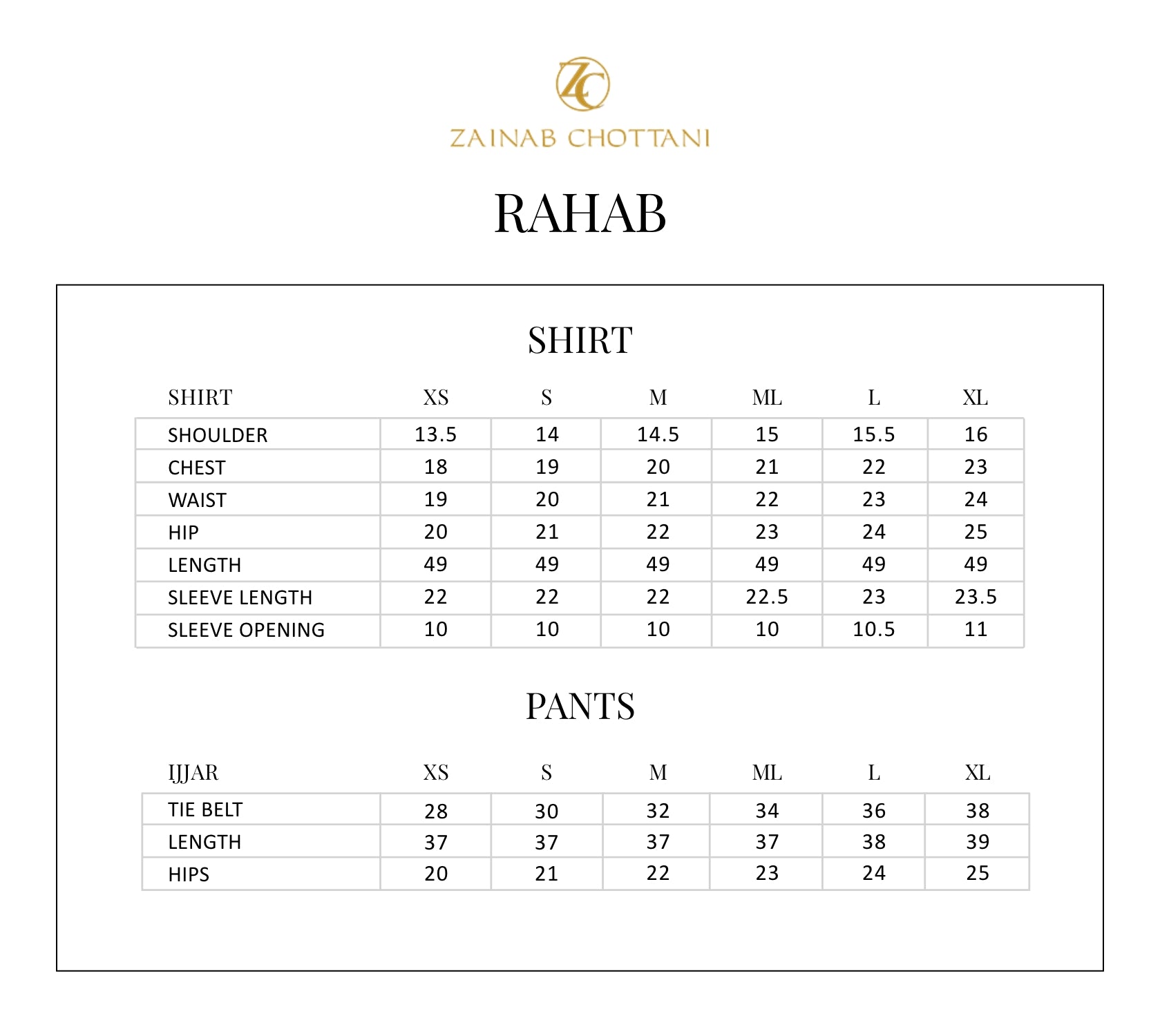 Size Chart