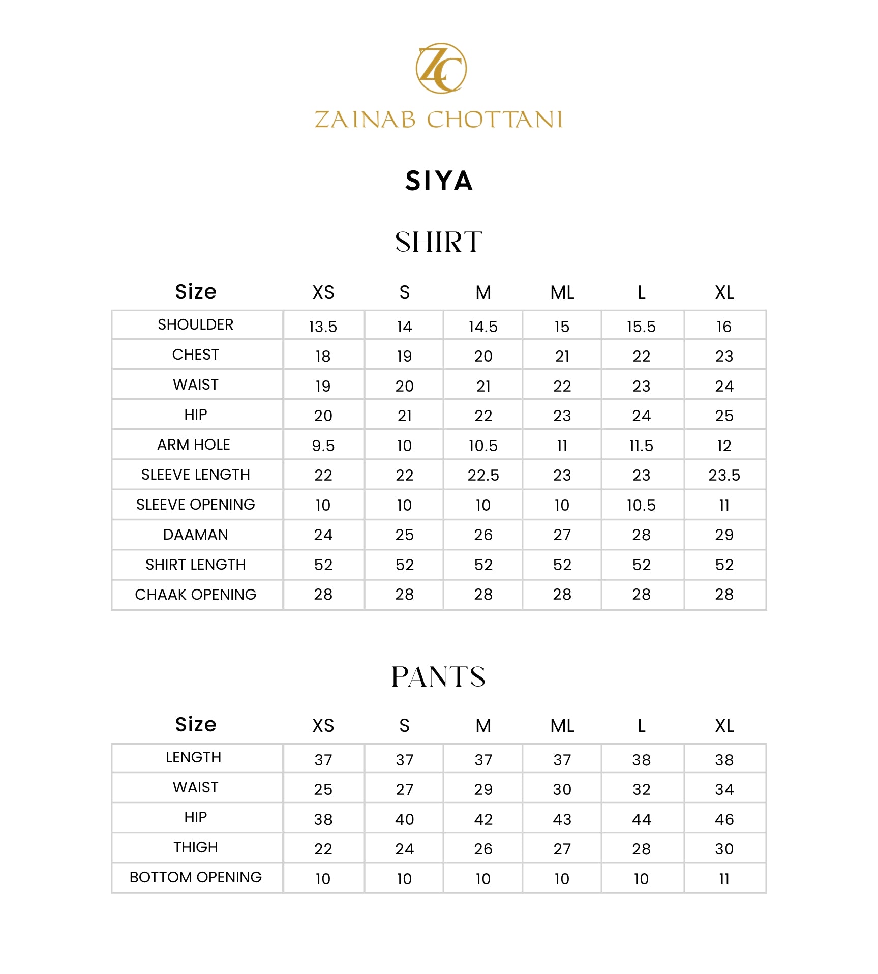 Size Chart