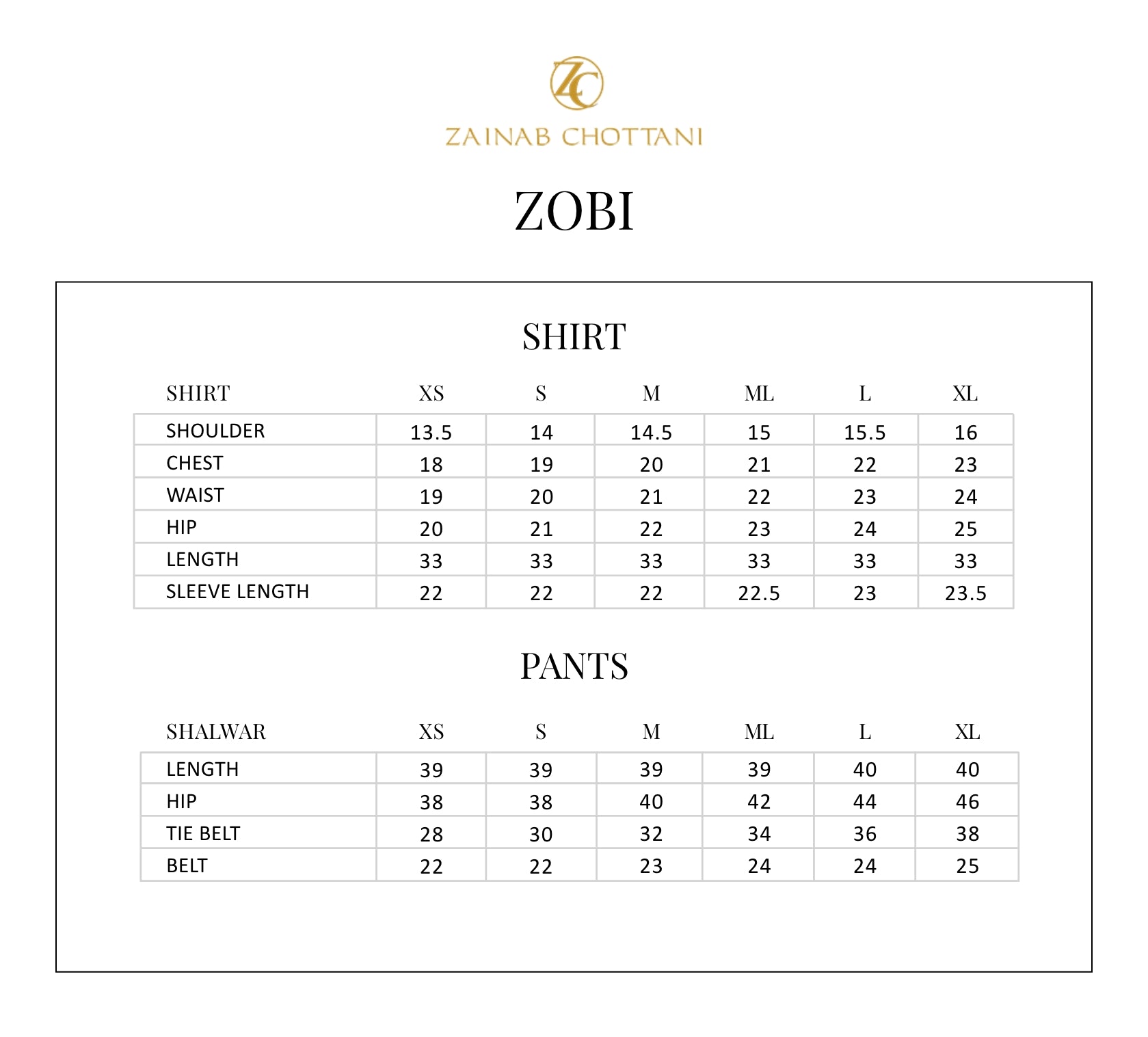 Size Chart