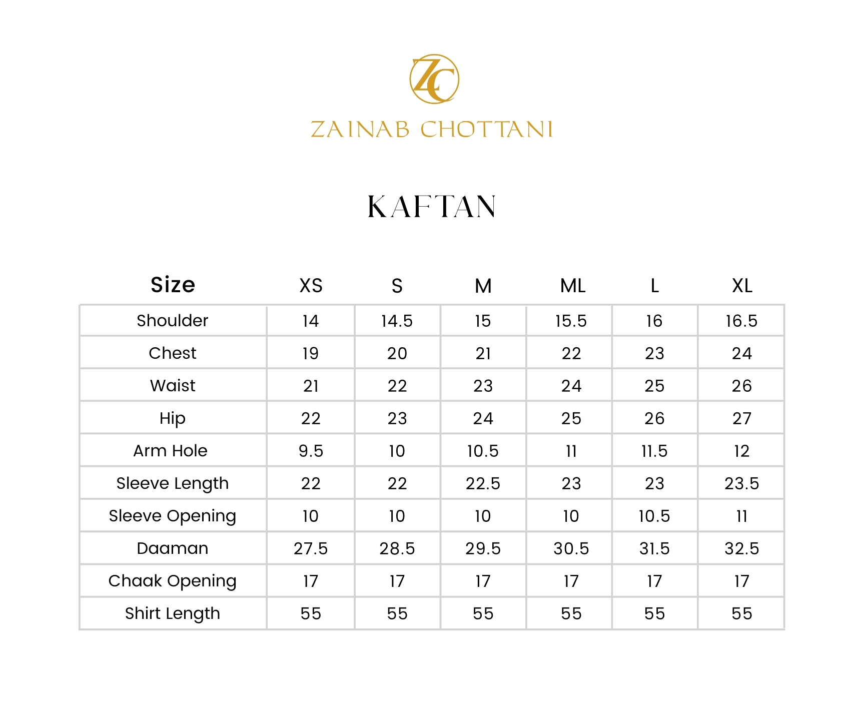 Size Chart