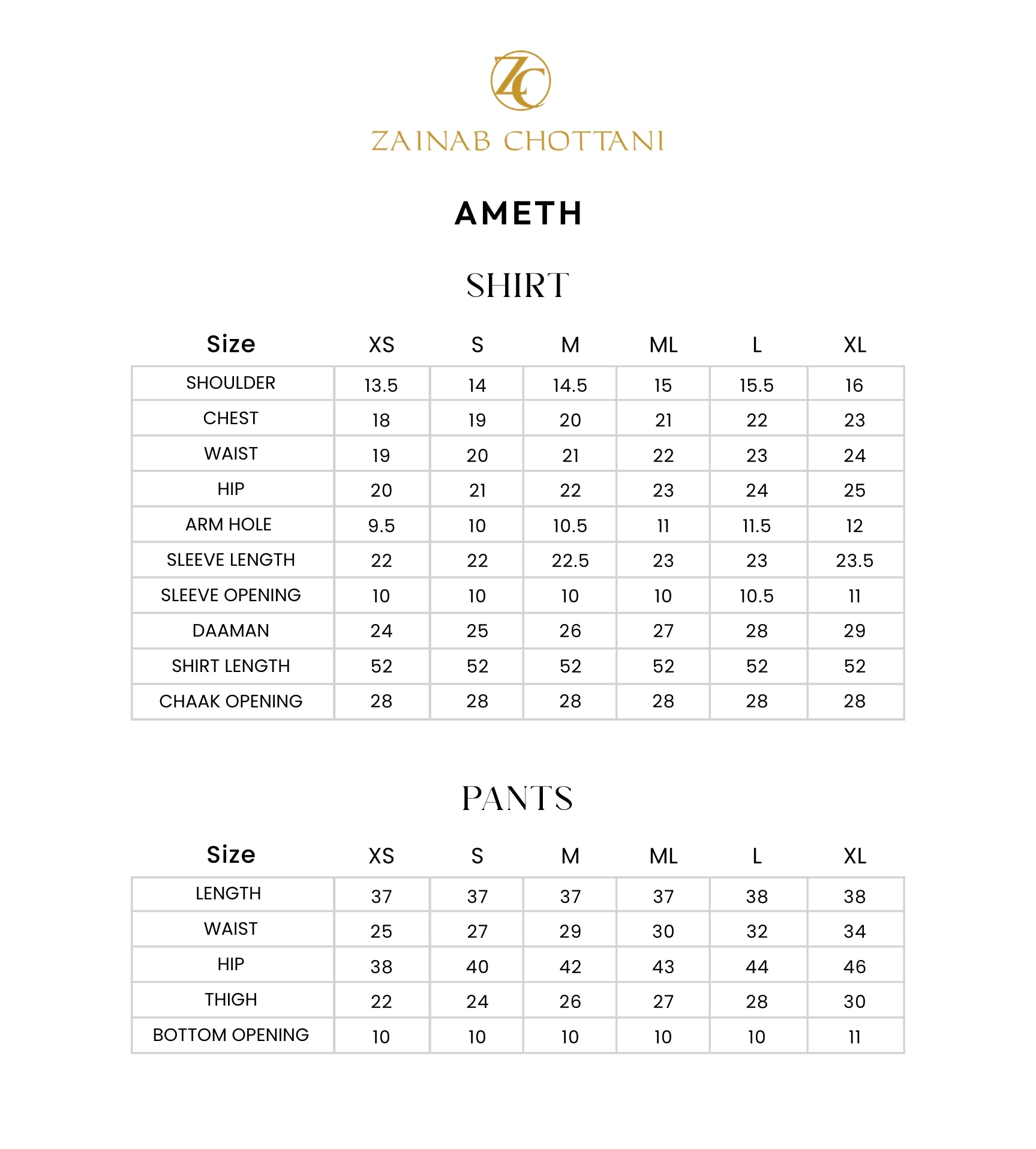 Size Chart