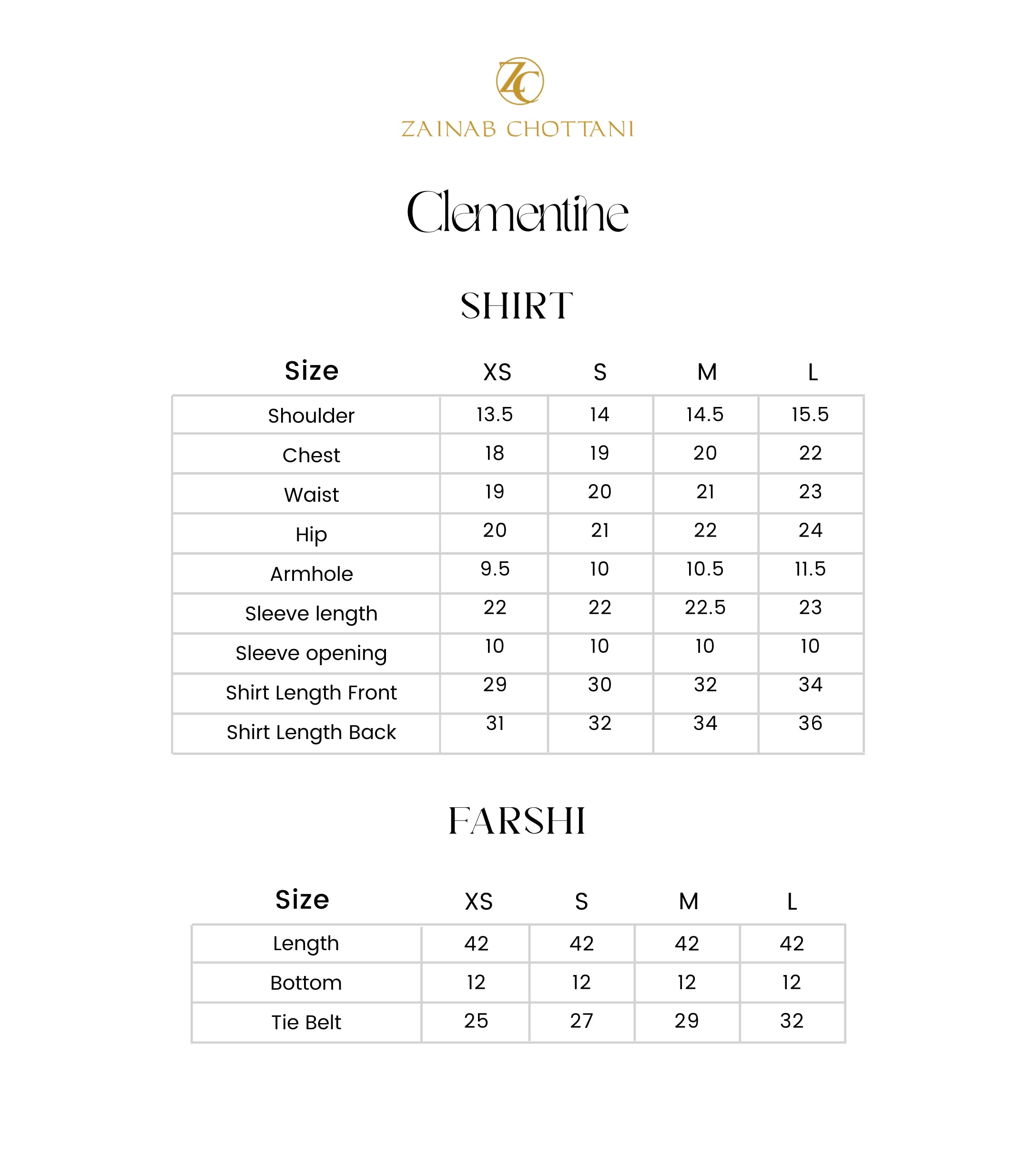 Size Chart