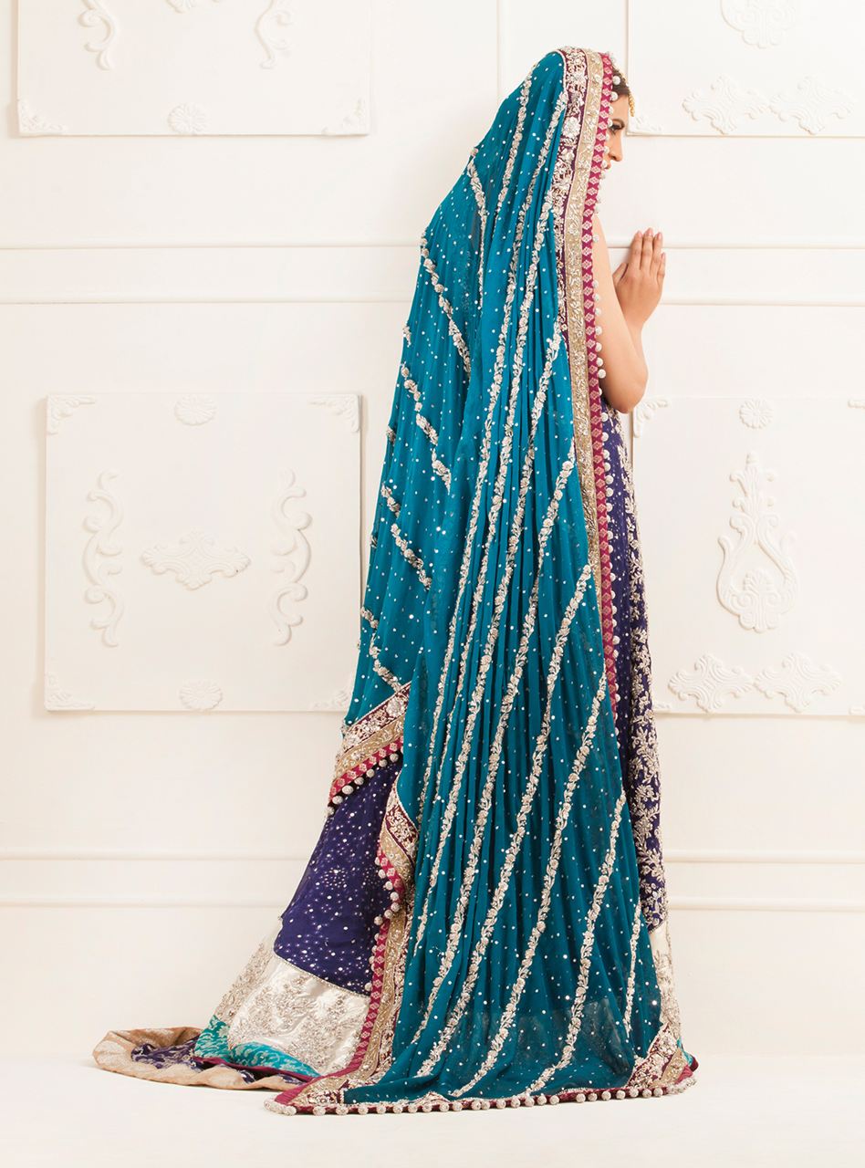 Navy Blue Mesuri Front Open Dress – Zainab Chottani International