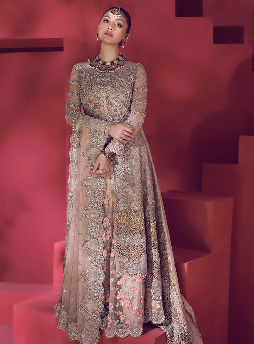 open lace back dress Zainab Chottani Luxury Chikankari'24 D-06A Laali main image 1